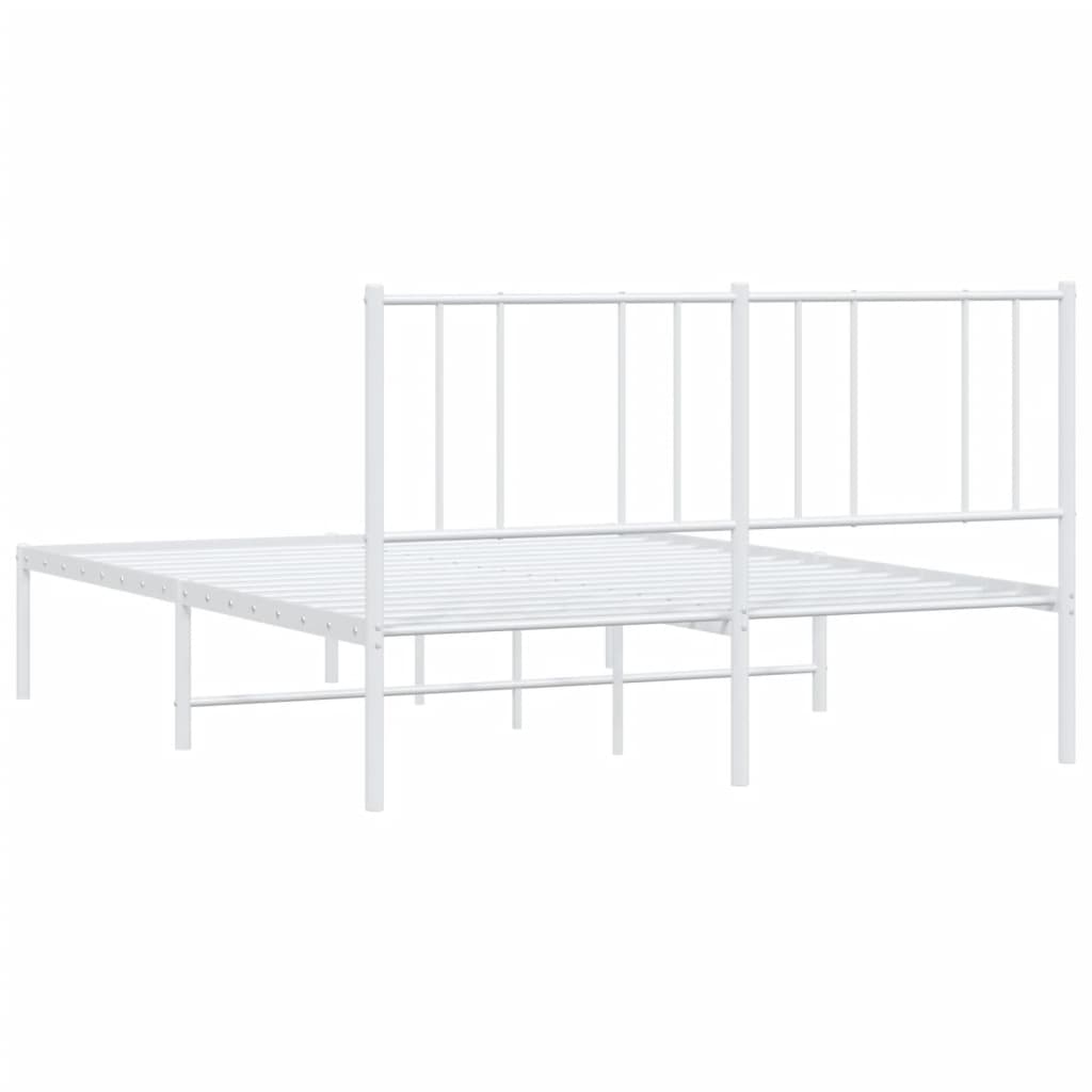 Estrutura de cama com cabeceira 160x200 cm metal branco