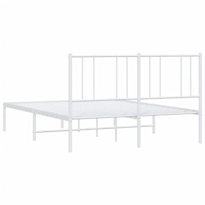 Estrutura de cama com cabeceira 160x200 cm metal branco