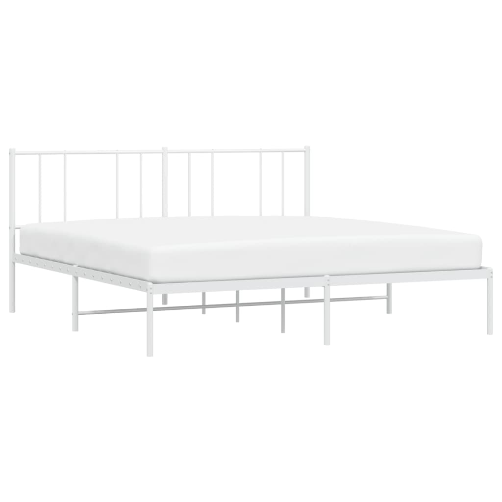 Estrutura de cama com cabeceira 183x213 cm metal branco