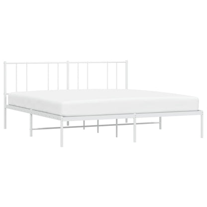 Estrutura de cama com cabeceira 183x213 cm metal branco