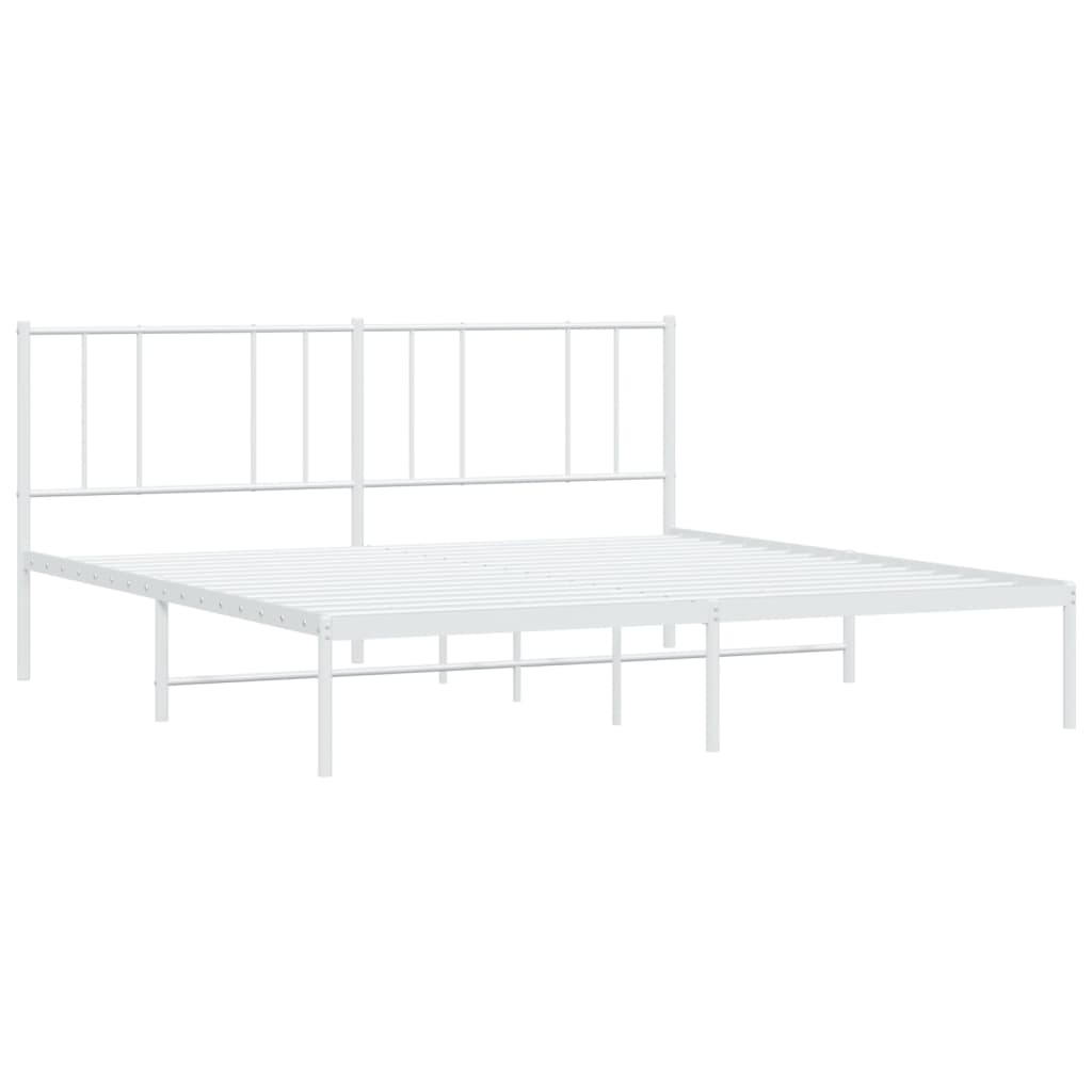 Estrutura de cama com cabeceira 183x213 cm metal branco