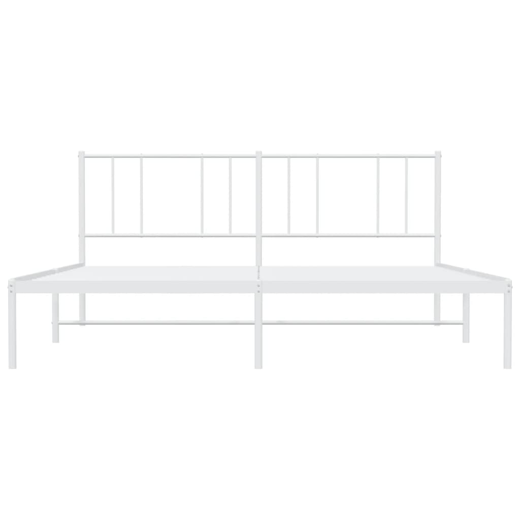 Estrutura de cama com cabeceira 183x213 cm metal branco