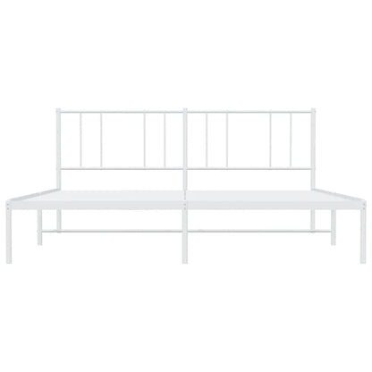 Estrutura de cama com cabeceira 183x213 cm metal branco