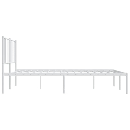 Estrutura de cama com cabeceira 183x213 cm metal branco