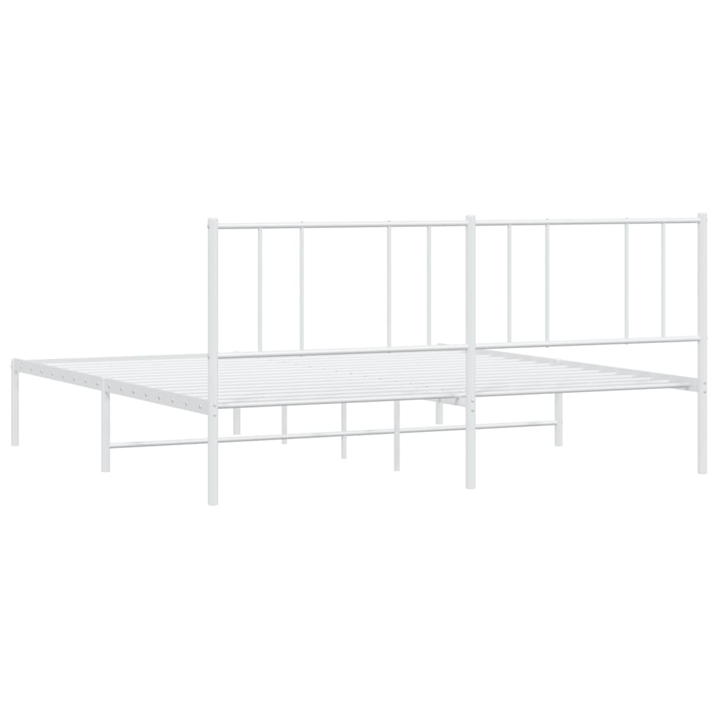 Estrutura de cama com cabeceira 183x213 cm metal branco