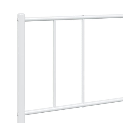 Estrutura de cama com cabeceira 183x213 cm metal branco