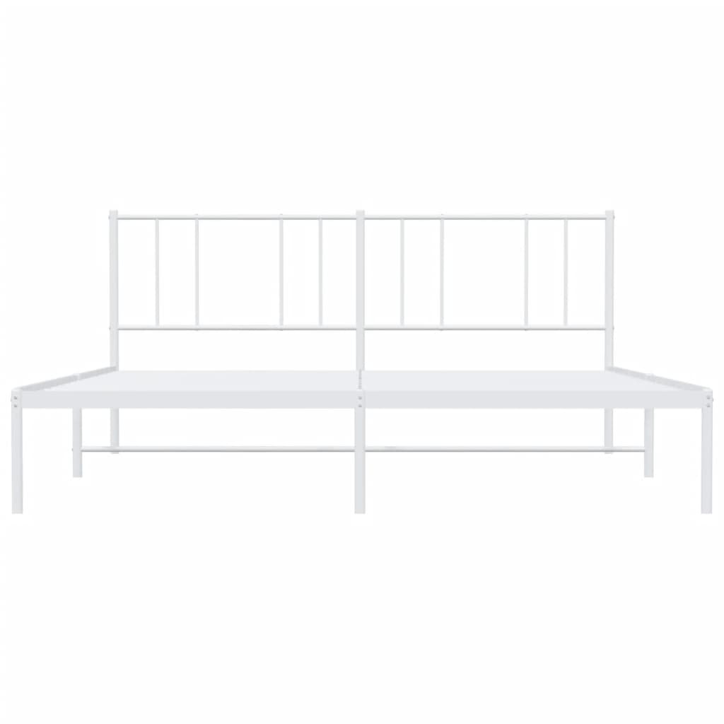 Estrutura de cama com cabeceira 193x203 cm metal branco