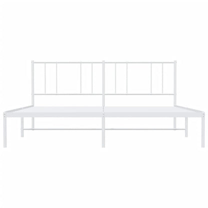 Estrutura de cama com cabeceira 193x203 cm metal branco