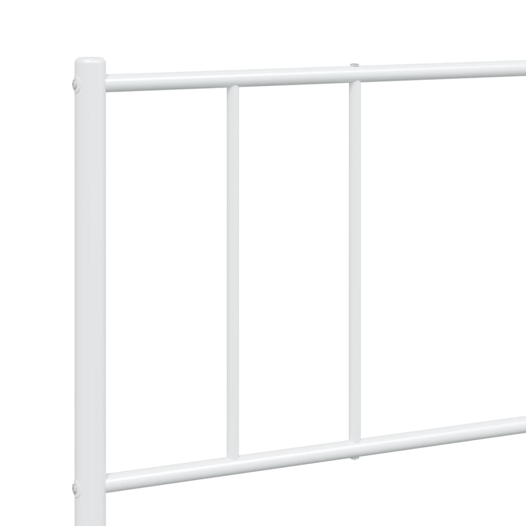 Estrutura de cama com cabeceira 193x203 cm metal branco