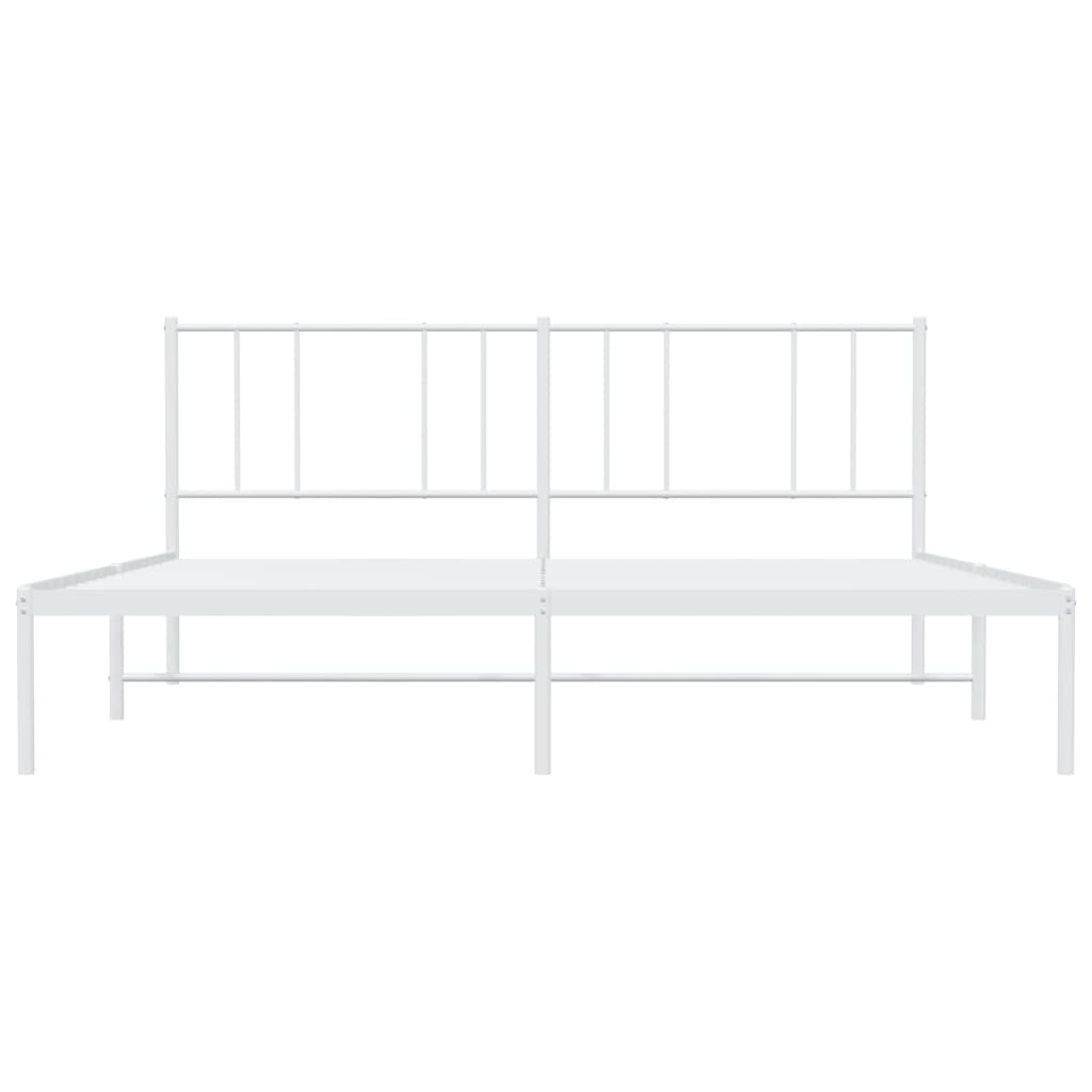 Estrutura de cama com cabeceira 200x200 cm metal branco