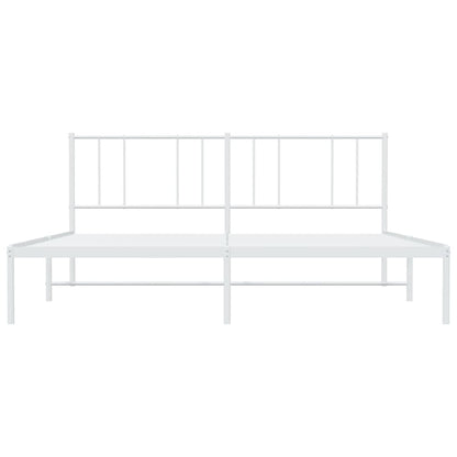 Estrutura de cama com cabeceira 200x200 cm metal branco