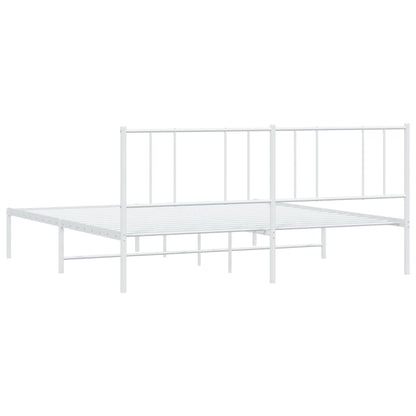 Estrutura de cama com cabeceira 200x200 cm metal branco