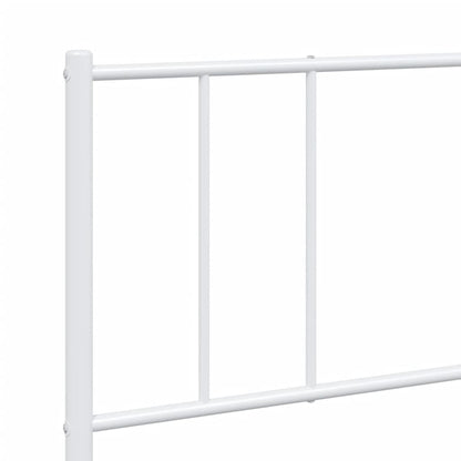 Estrutura de cama com cabeceira 200x200 cm metal branco