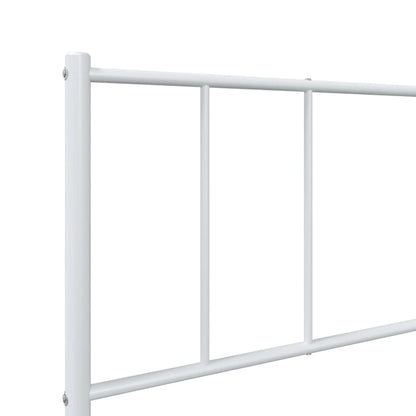 Estrutura de cama com cabeceira e pés 90x190 cm metal branco