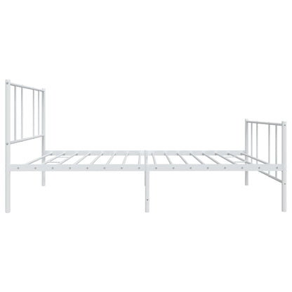 Estrutura de cama com cabeceira e pés 90x200 cm metal branco