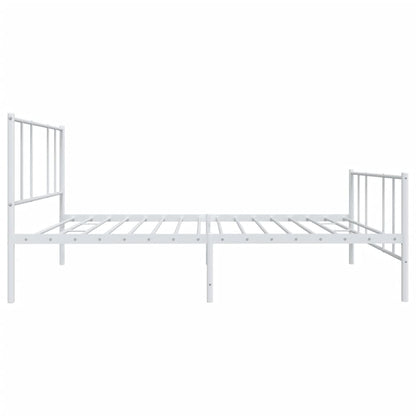 Estrutura de cama com cabeceira e pés 100x190 cm metal branco