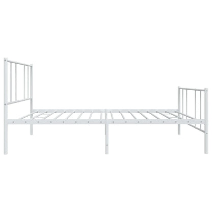 Estrutura de cama com cabeceira e pés 107x203 cm metal branco