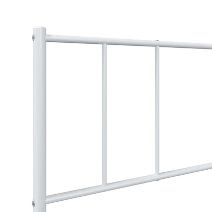 Estrutura de cama com cabeceira e pés 107x203 cm metal branco