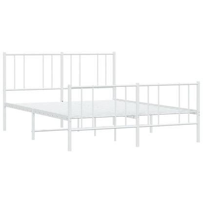 Estrutura de cama com cabeceira e pés 120x190 cm metal branco