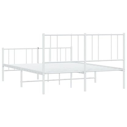 Estrutura de cama com cabeceira e pés 120x190 cm metal branco