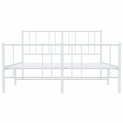 Estrutura de cama com cabeceira e pés 120x200 cm metal branco