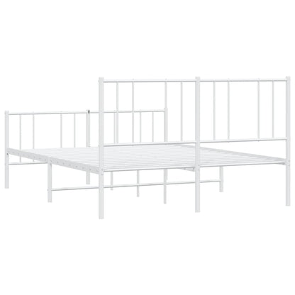 Estrutura de cama com cabeceira e pés 120x200 cm metal branco