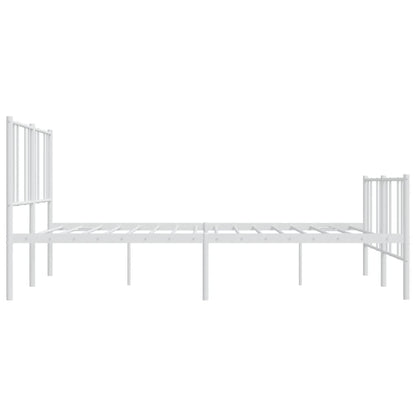 Estrutura de cama com cabeceira e pés 183x213 cm metal branco