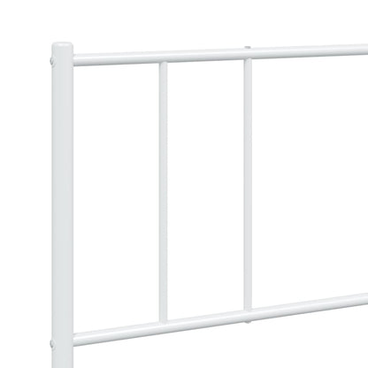 Estrutura de cama com cabeceira e pés 183x213 cm metal branco