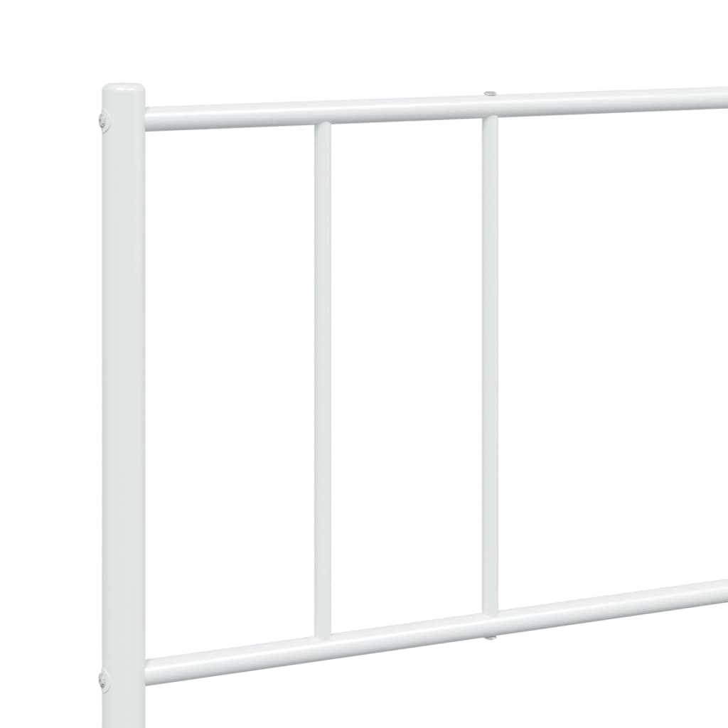 Estrutura de cama com cabeceira e pés 193x203 cm metal branco