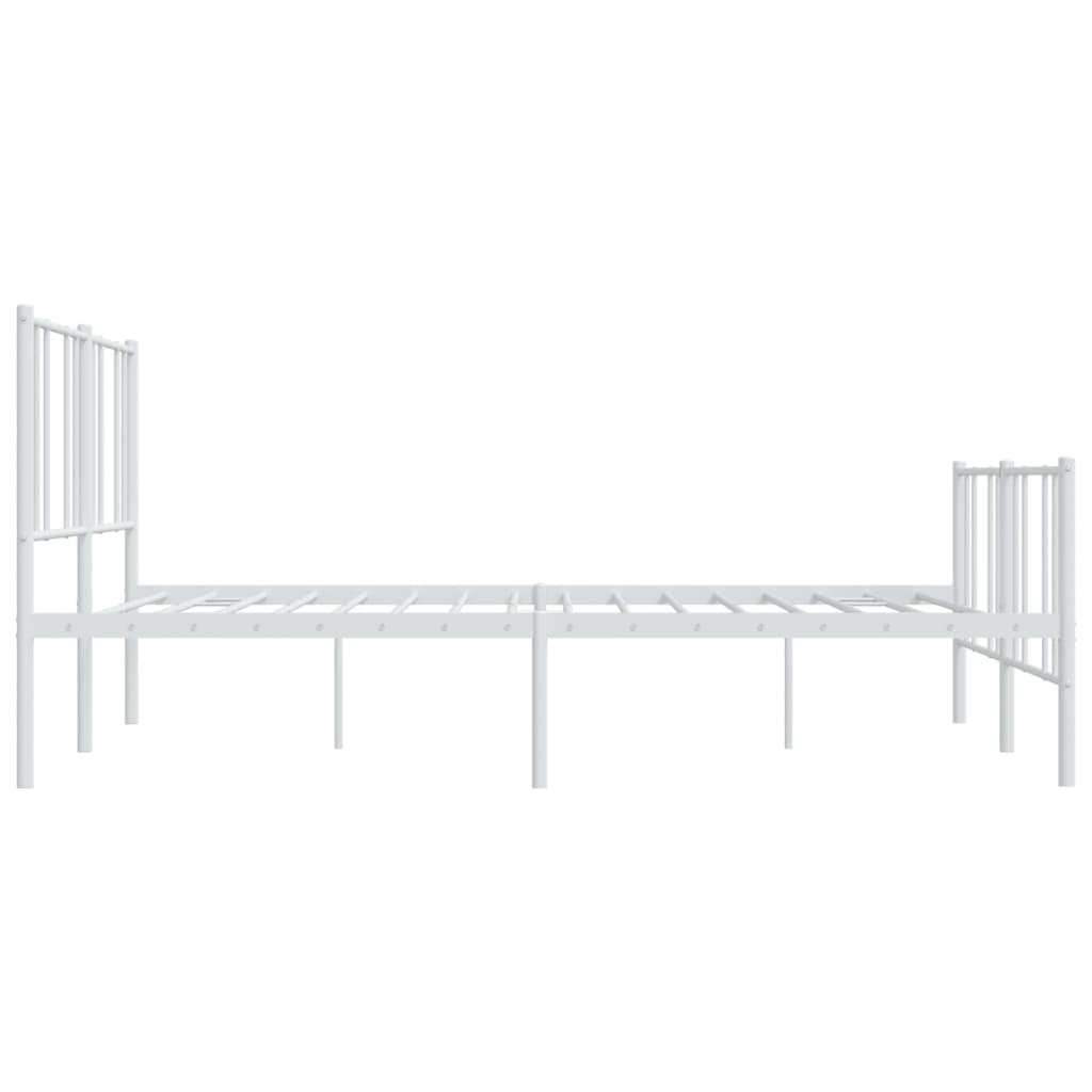 Estrutura de cama com cabeceira e pés 200x200 cm metal branco