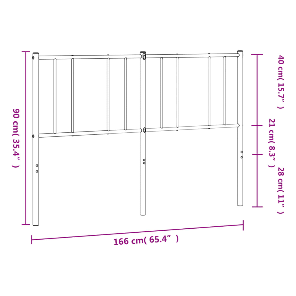 Cabeceira de cama 160 cm metal branco