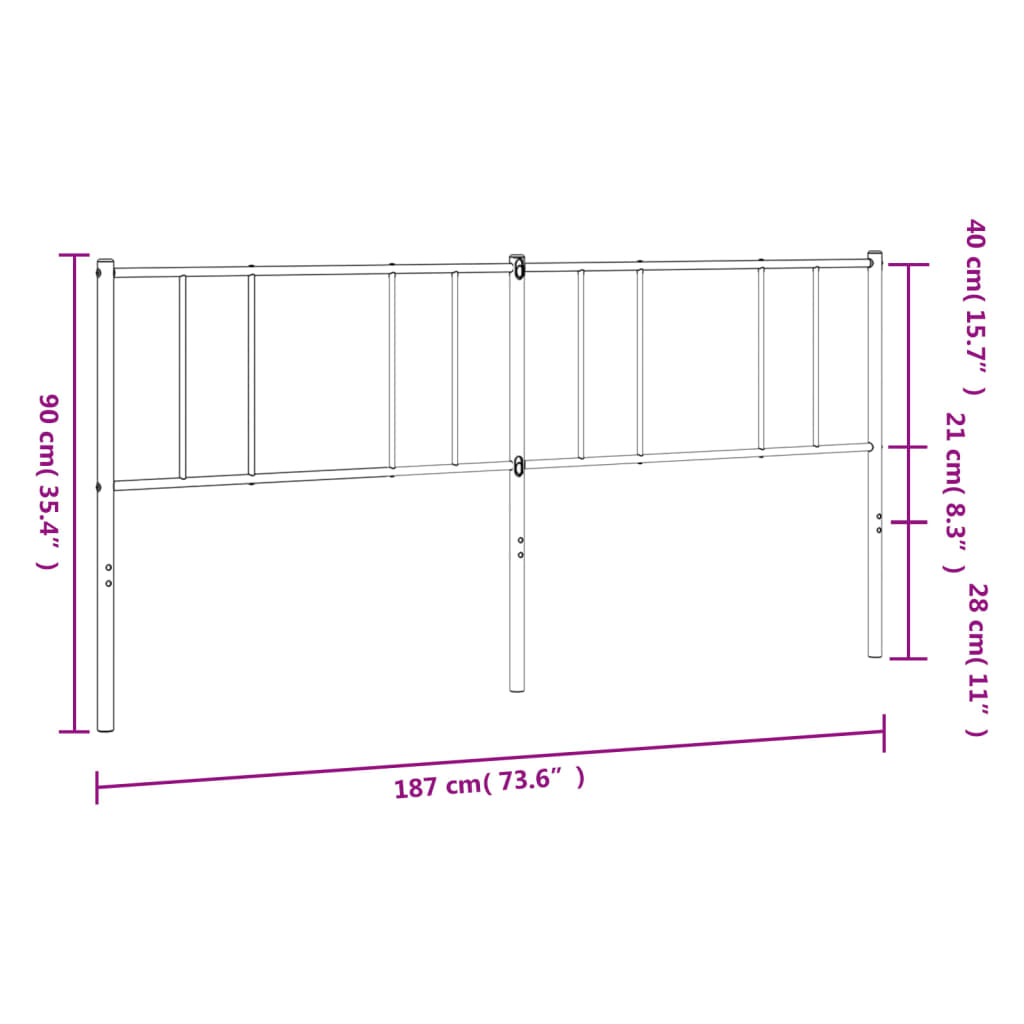 Cabeceira de cama 180 cm metal branco