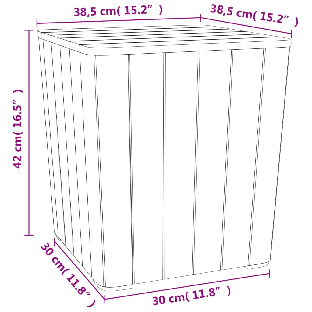 Mesa de jardim com tampa removível polipropileno preto