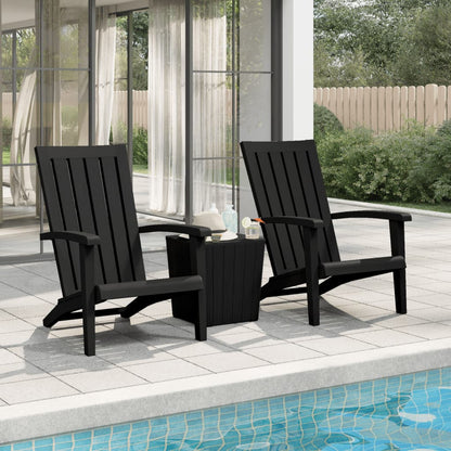 Cadeiras de jardim Adirondack 2 pcs polipropileno preto