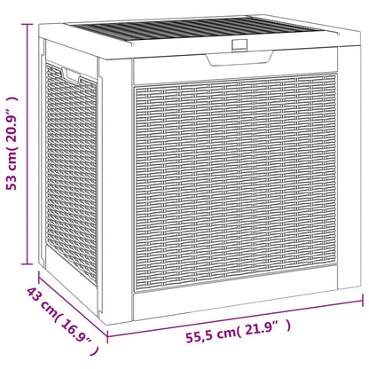 Caixa de arrumação p/ jardim 55,5x43x53 cm polipropileno preto