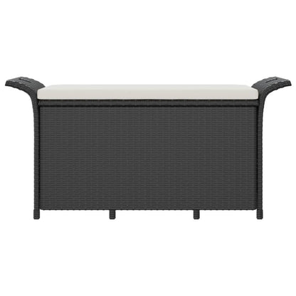 Banco de jardim com almofadão 116x46x57 cm vime PE preto