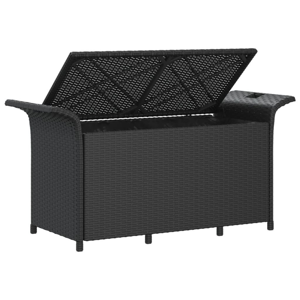 Banco de jardim com almofadão 116x46x57 cm vime PE preto