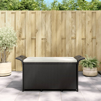 Banco de jardim com almofadão 116x46x57 cm vime PE preto