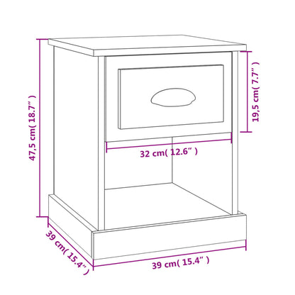 Mesa cabeceira 39x39x47,5 cm derivados madeira carvalho sonoma