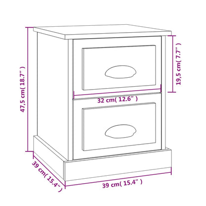 Mesa de cabeceira 39x39x47,5 cm derivados de madeira branco