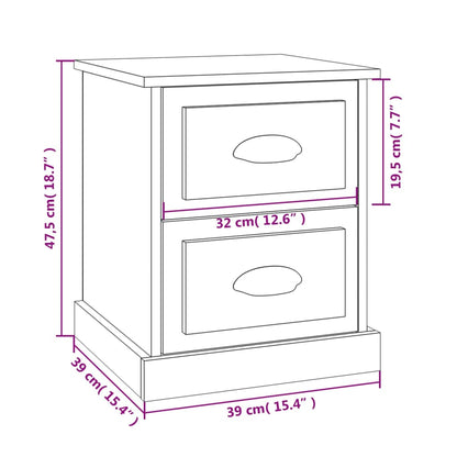 Mesas de cabeceira 2 pcs derivados de madeira branco brilhante