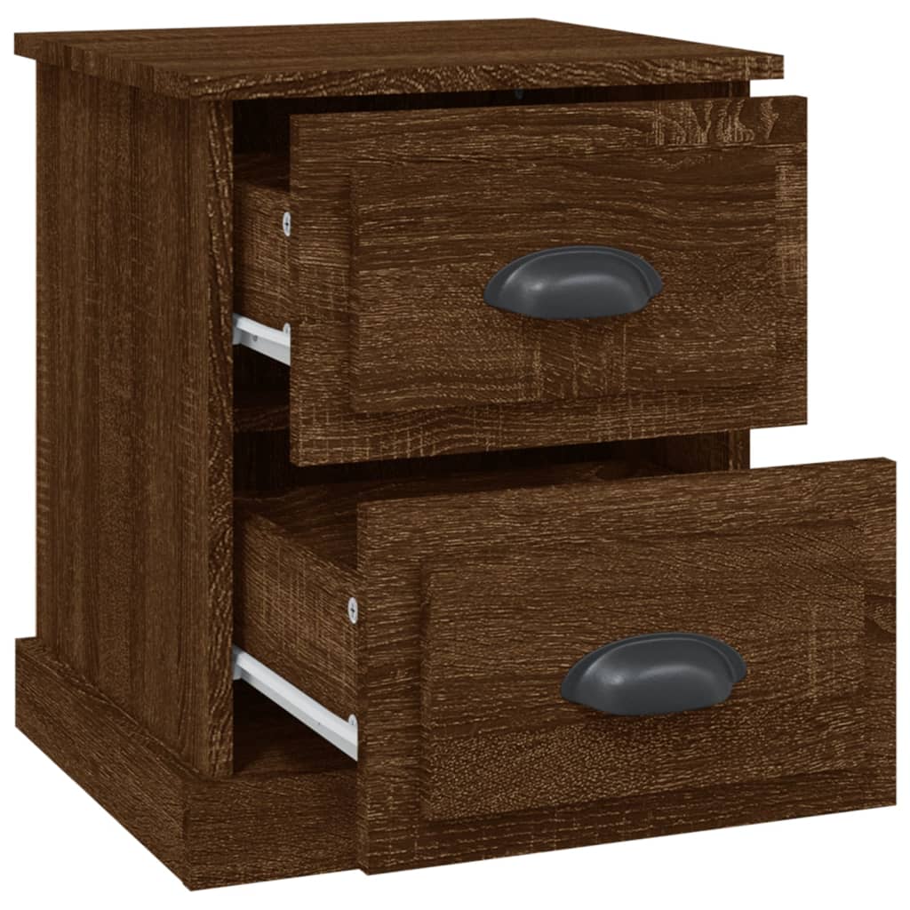 Mesa de cabeceira 2 pcs derivados de madeira carvalho castanho