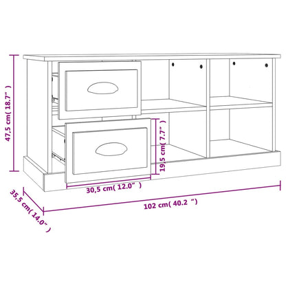 Móvel de TV 102x35,5x47,5 cm derivados de madeira cinza sonoma