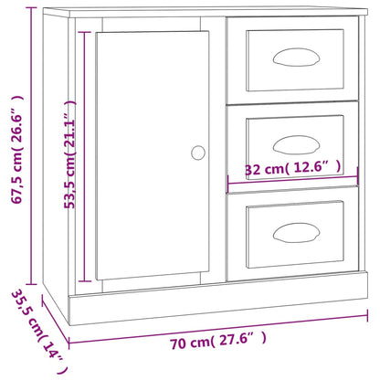 Aparador 70x35,5x67,5 cm derivados de madeira cinzento sonoma