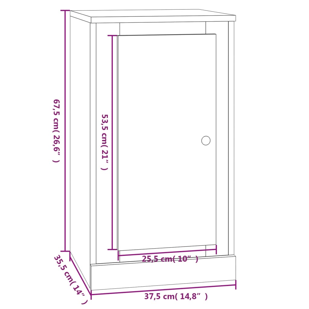 Aparador 37,5x35,5x67,5 cm derivados de madeira cinzento sonoma