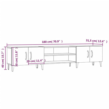 Móvel de TV 180x31,5x40 cm derivados de madeira cinza sonoma