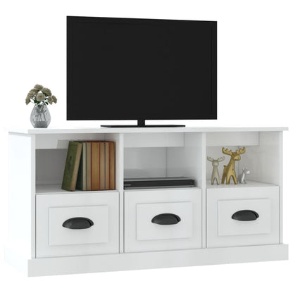 Móvel p/ TV 100x35x50 cm derivados de madeira branco brilhante