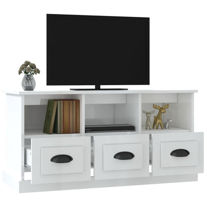 Móvel p/ TV 100x35x50 cm derivados de madeira branco brilhante