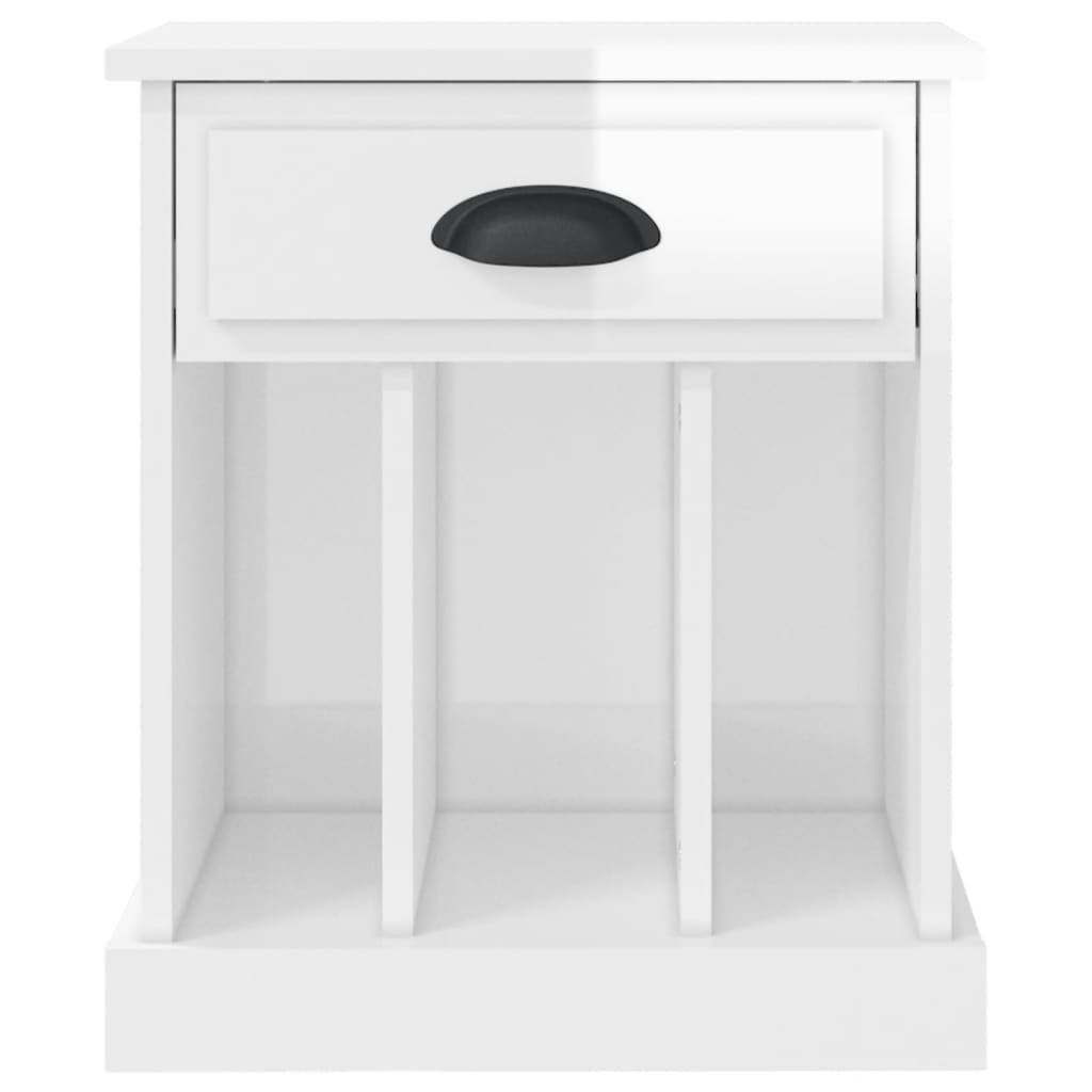 Mesa de cabeceira 43x36x50 cm branco brilhante