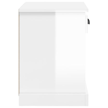 Mesa de cabeceira 43x36x50 cm branco brilhante